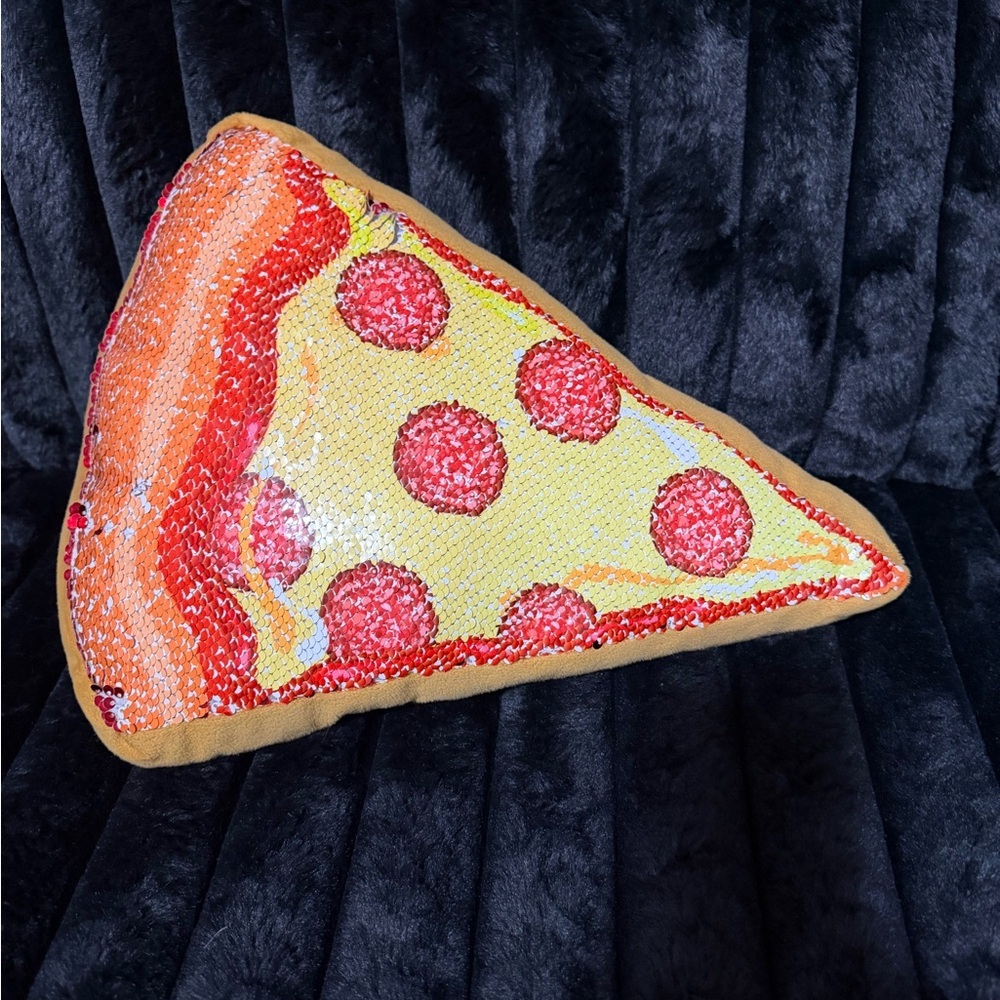 Brentwood flip sequin pizza pillow